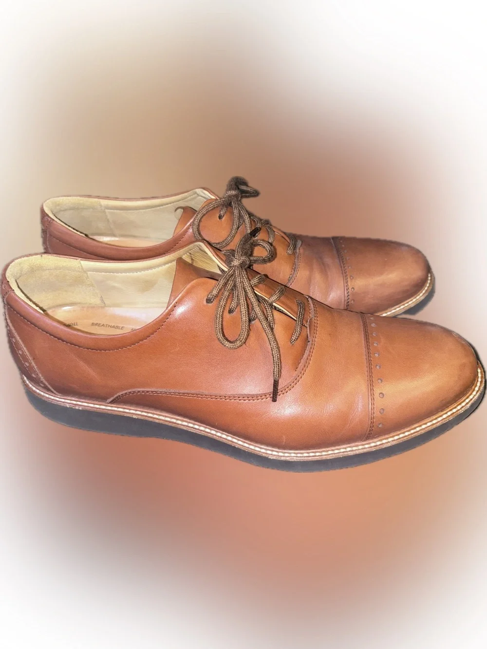 Samuel Hubbard Market Cap Whiskey Tan Leather Oxford Brogue Shoes Vibram 14
